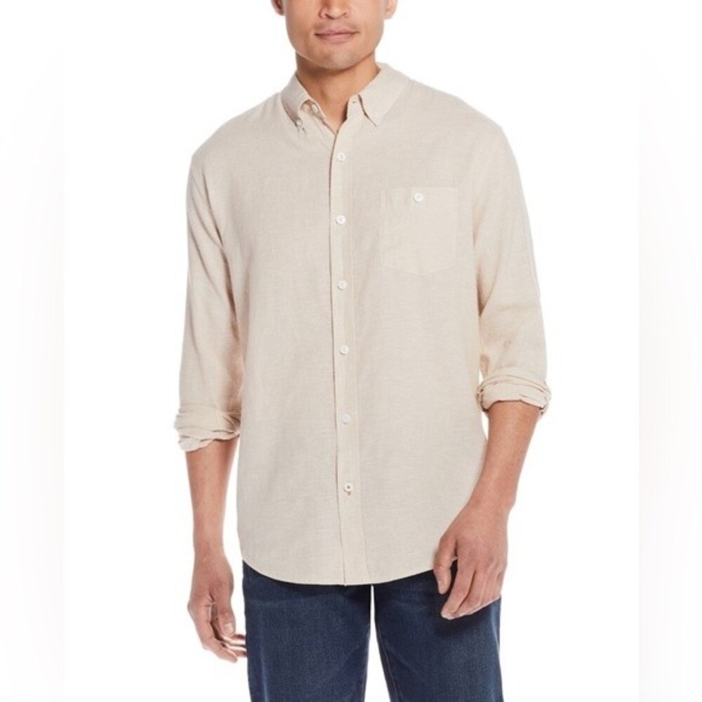 NWT Weatherproof Vintage Linen Long Sleeve Button Down Shirt size XL